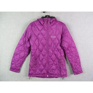 Columbia Womens Jacket Small Purple‎ Quilted Hooded Interchange Long Sleeve
